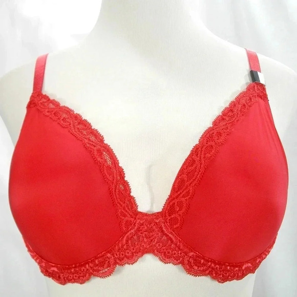 32C Paramour Vivien Plunge Contour UW Bra Tango Red NWT - Picture 15 of 16